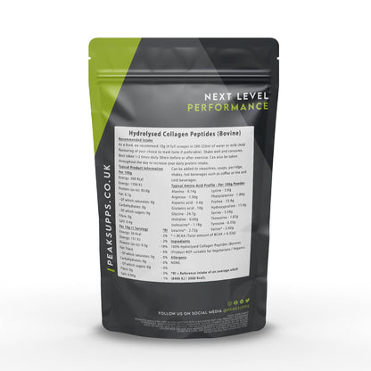 Grass Fed Collagen Powder | Pure Hydrolysed Bovine Protein Peptides (1Kg) Peak SuppsUS supplements