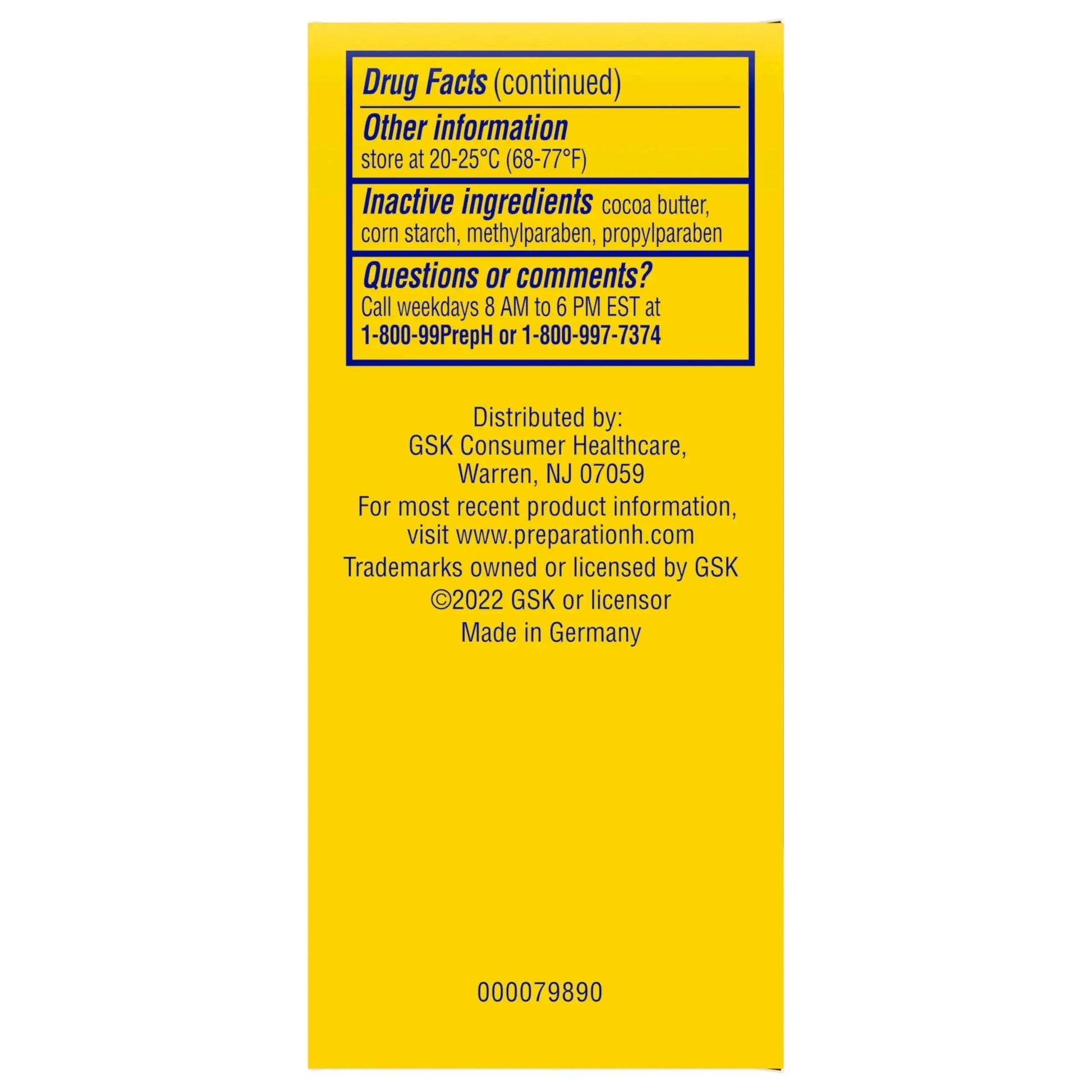 Preparation H Hemorrhoid Suppositories For Itching And Discomfort Relief - 12 Count (Pack of 1) Preparation HAu supplements
