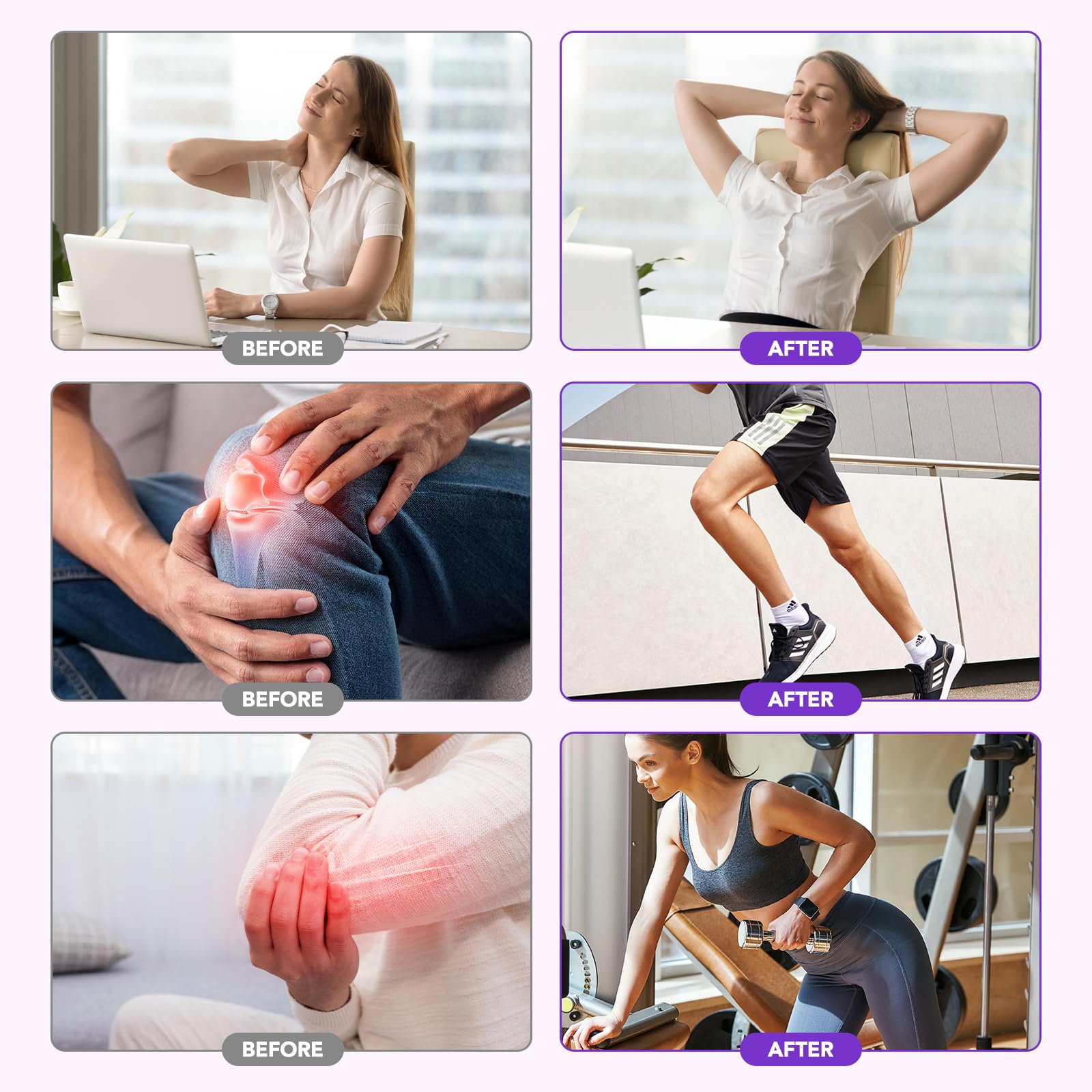 Joint Massage Purple Gel, Soothing Massage Cream for Joint Activities, Muscle, Knees, Lumbar, Neck, Back, Hands/Feet, Light-Weight & Easliy Spread for Post-Workout, Long-time Sitting|3.53Oz chenyayunAu supplements