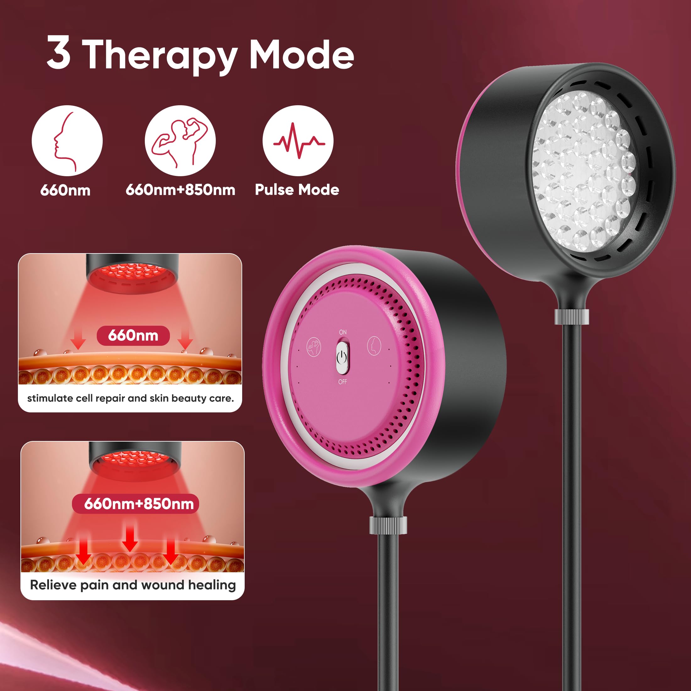 Caromolly Red Light Device Lamp, 660nm Red Light and 850nm Near-Infrared Light Combo CaromollyAu supplements