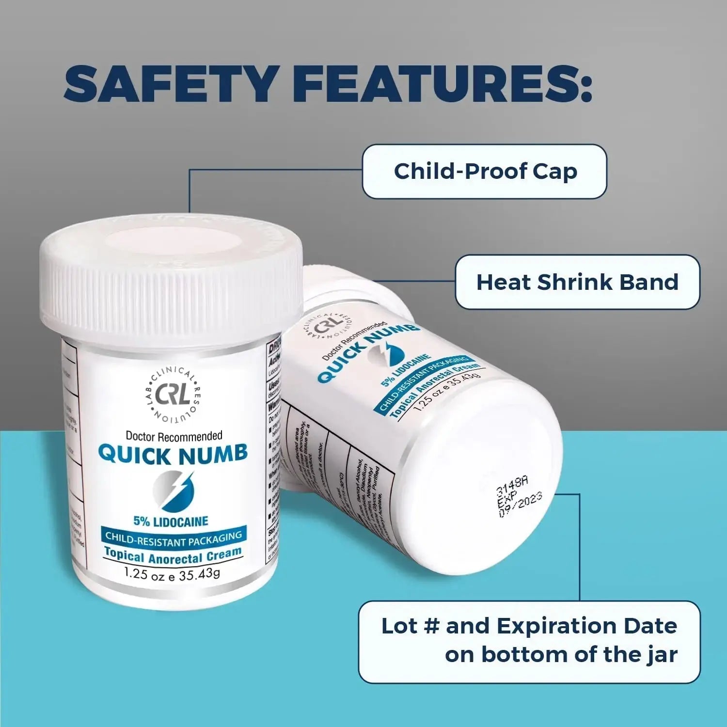Quick Numb 5% Lidocaine Cream Maximum Strength Liposomal, Fast Itch Burn Pain Relief Cream with Aloe Allantoin Vitamin E, Gentle on Skin Support Healing Hemorrhoid Treatment 1.25 oz Clinical ResolutionAu supplements