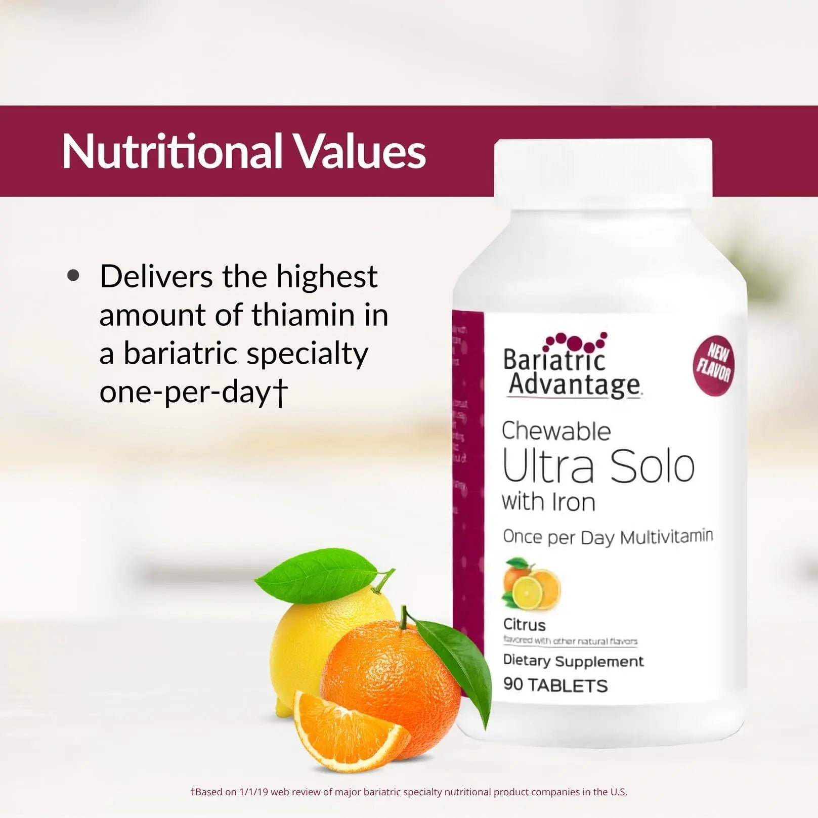 Bariatric Advantage Chewable Ultra Solo with Iron - Once-Per-Day Daily Multivitamin - for Bariatric Surgery Patients - Thiamin, Vitamin A & More Bariatric AdvantageAu supplements