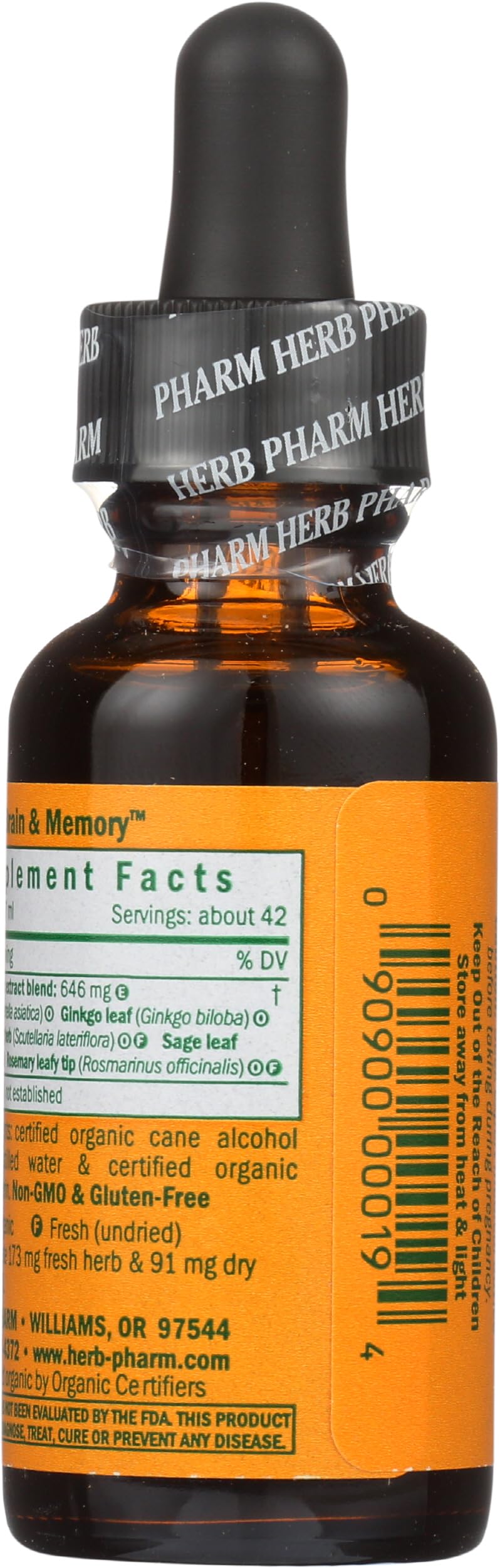 Herb Pharm Organic Nootropic Brain & Memory Supplement with Ginkgo Biloba Liquid Extract: Fast Absorption for Mental Focus Support, Ginkgo Supplement, Vegan, Gluten-Free, Non-GMO, 1 Oz Herb PharmAu supplements