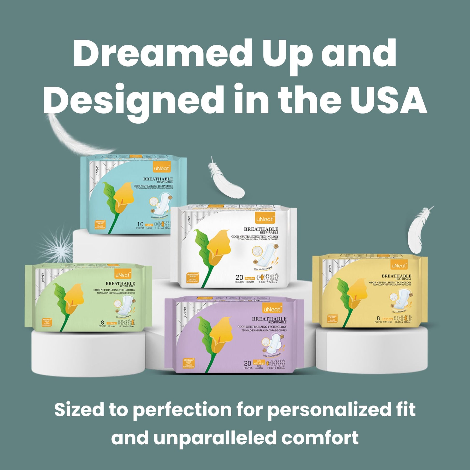 uNeat Regular with Wings Ultra-Thin Sanitary Pads for Women and Teen, Unscented, Eliminates Odor uNeatAu supplements