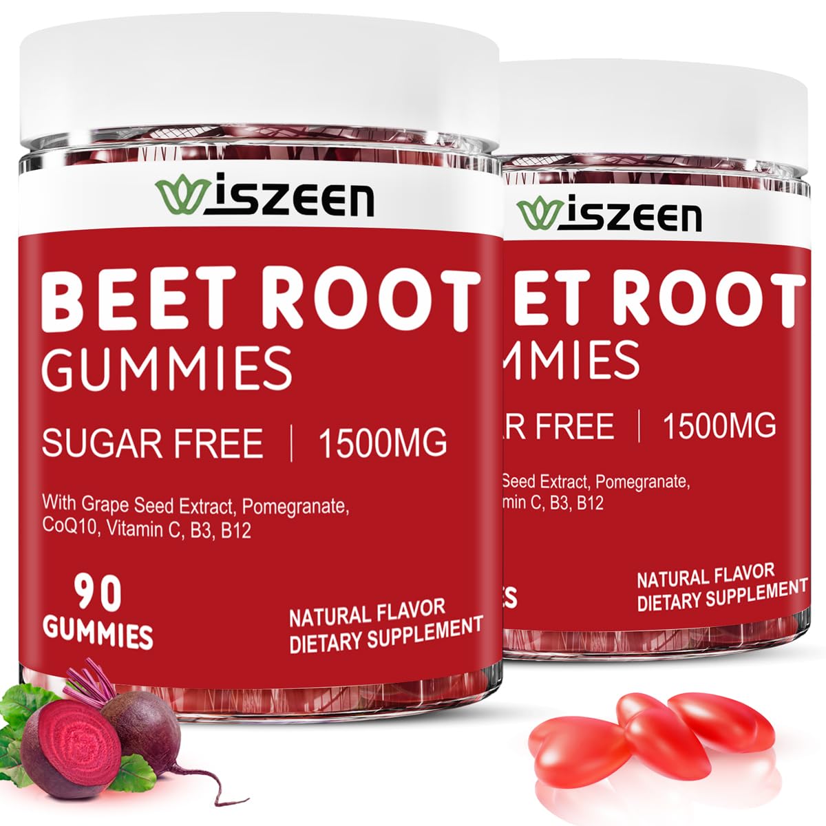 Wiszeen Beet Root Gummies - 60 Servings - Beets Gummies Beet Chews Nitric Oxide WiszeenAu supplements