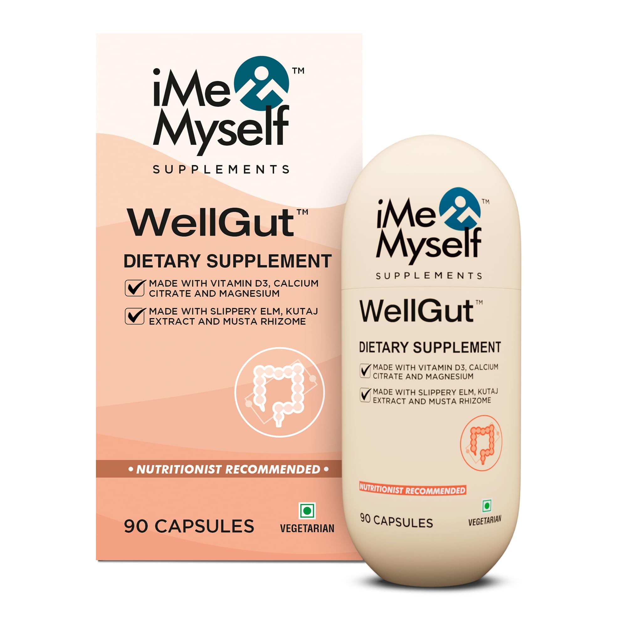 iMeMyself WellGut Daily Herbal Supplement | Traditional Herbs with Minerals & Probiotics 90 Vegan Capsules iMeMyselfAu supplements