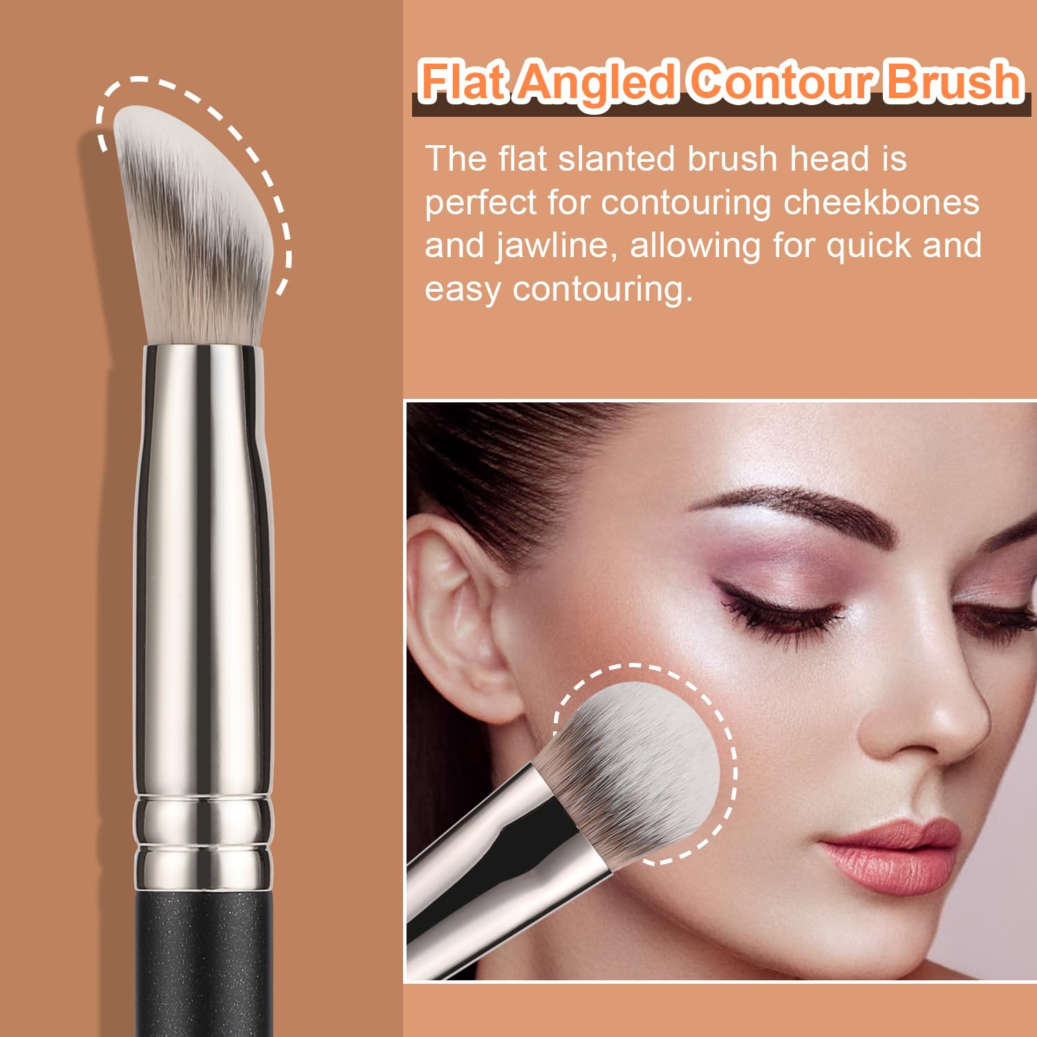 TEOYALL Angled Concealer Brush, Synthetic Contour Brush for Blending Setting Buffing with Liquid, Cream and Powder Cosmetic (Angled Brush) TEOYALLAu supplements