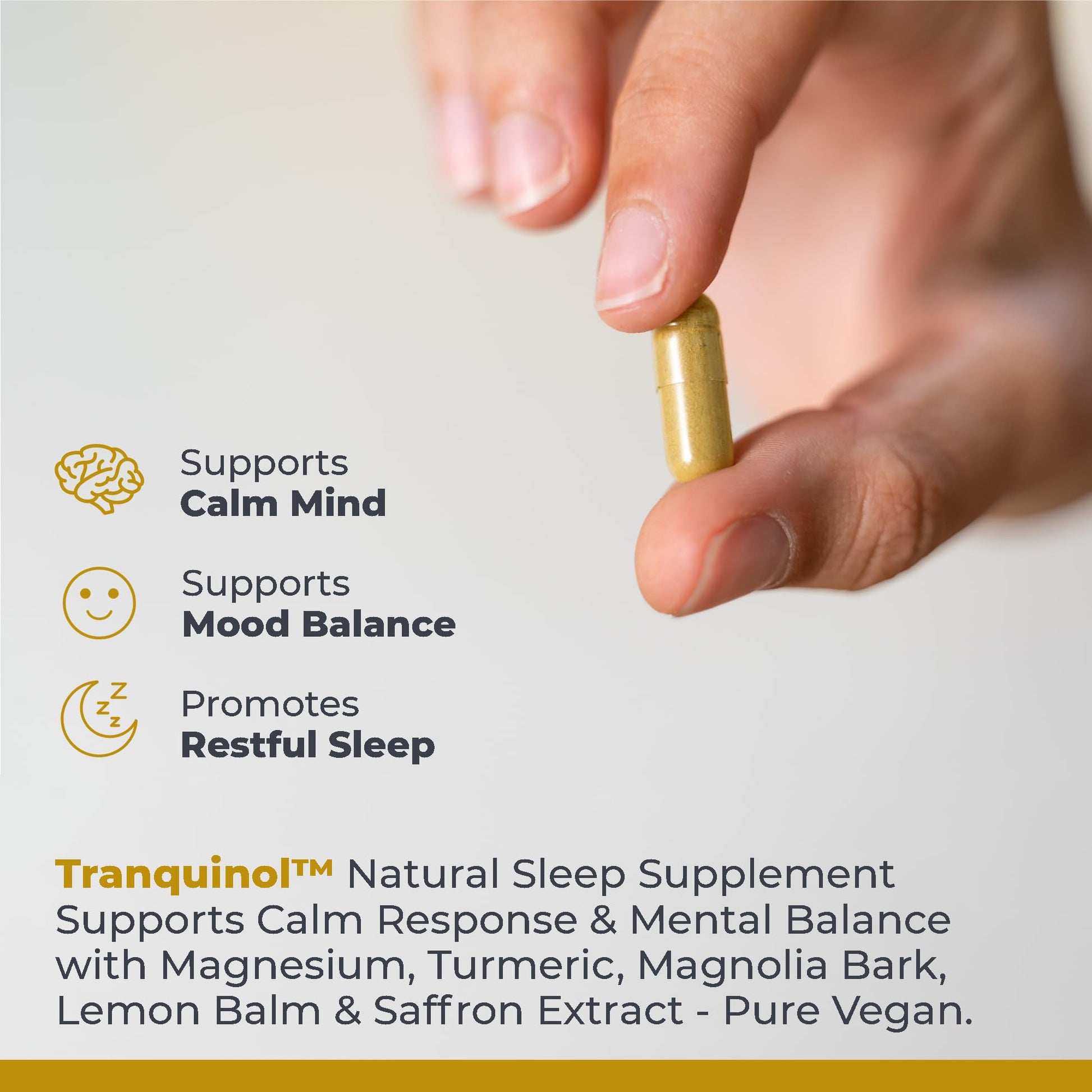 Premier Research Labs Tranquinol - Natural Sleep Aid Supplement for Deep Sleep Support and Calm Mind | Magnesium, Turmeric, Lemon Balm & Saffron Extract - Pure Vegan - 90 Plant-Source Capsules Premier Research LabsAu supplements