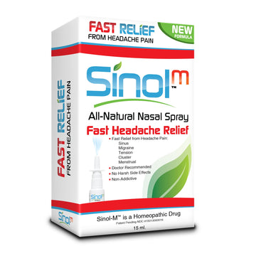 Sinol Headache Relief Spray, Over-The-Counter Medication Nose Spray for Migraine Cluster Tension, Sinus Relief & Nasal Decongestants, 15 ml SinolAu supplements