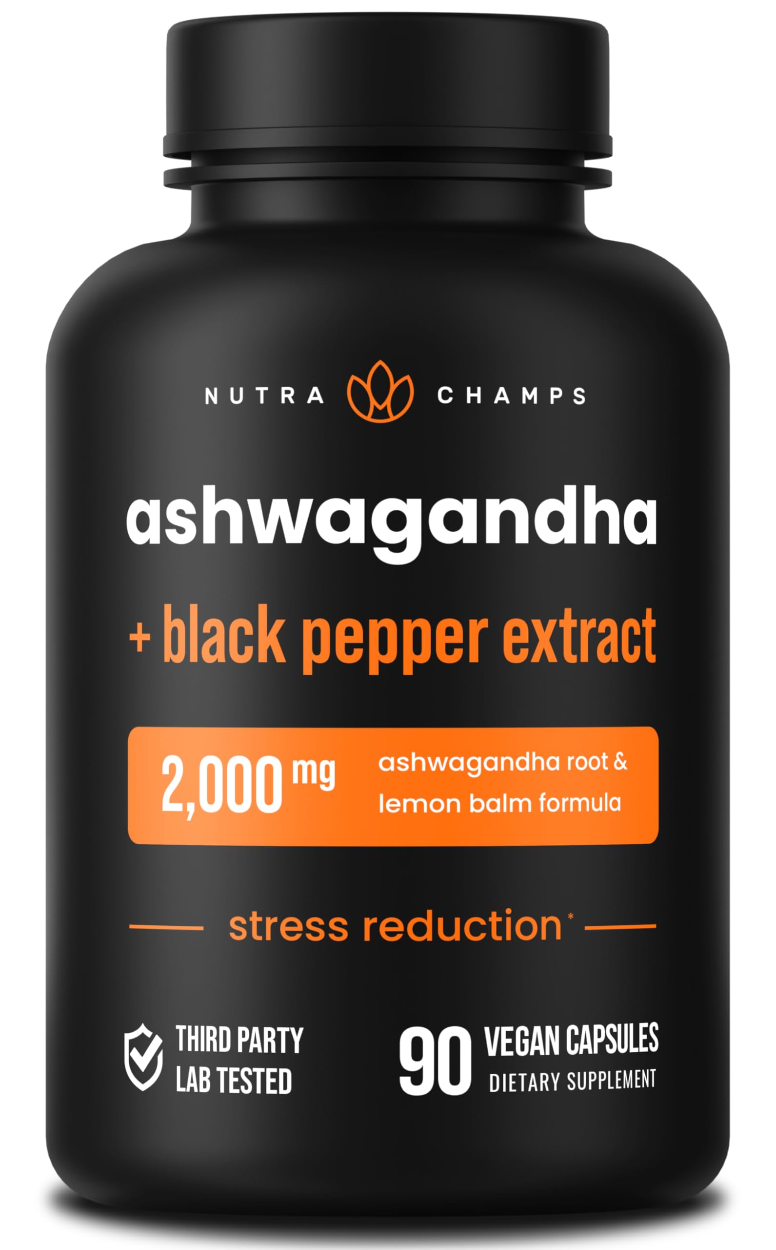 NutraChamps Organic Ashwagandha Capsules, 2000mg Adrenal Fatigue, Thyroid & Mood Support Ashwagandha Supplements, Ashwagandha Root Powder & Lemon Balm, Superior Absorption with Black Pepper NutraChampsAu supplements
