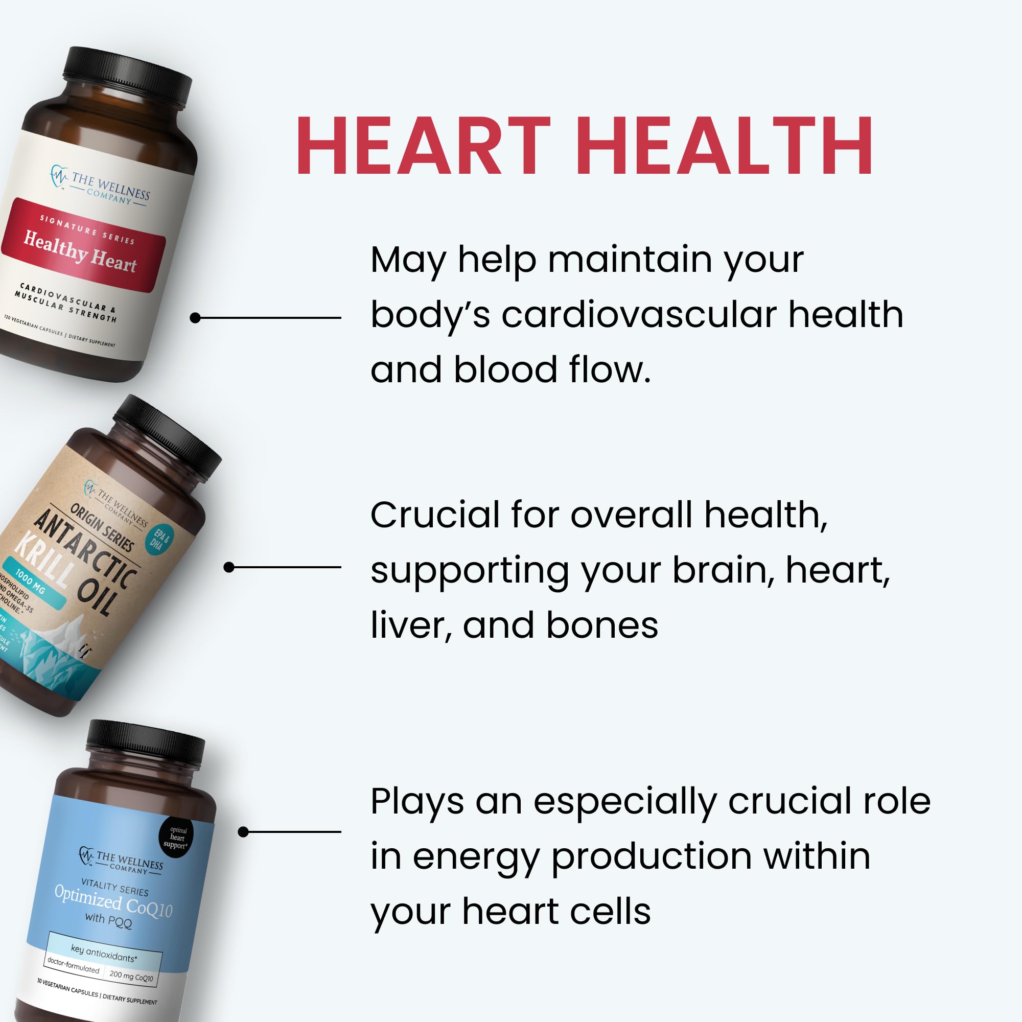 The Wellness Company Healthy Heart - Cardiovascular Strength, Blood Flow, Nitric Oxide Production & Healthy Cholesterol Levels | 120ct (2 Month Supply) The Wellness CompanyAu supplements