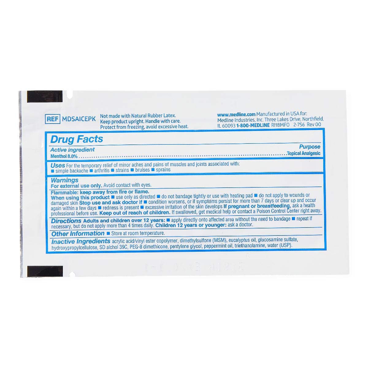 Medline ActivICE Topical Pain Reliever Gel, Great for Arthritis, Muscle Aches and Back Injuries, 5 grams - 100 Packs MedlineAu supplements