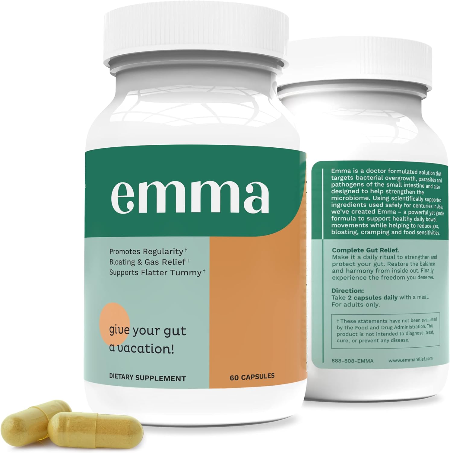 Emma Gut Health - Gas and Bloating Relief, Constipation, Leaky Gut Repair EmmaUS supplements