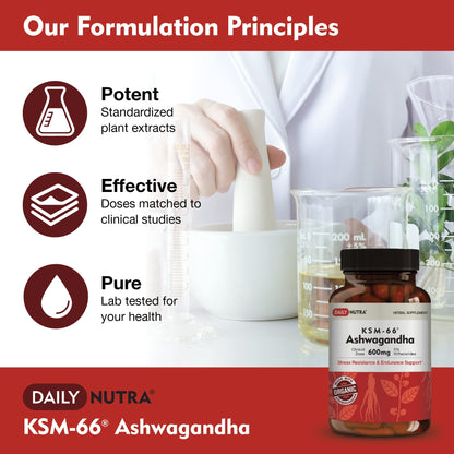 DailyNutra KSM-66 Ashwagandha 600mg Organic Root Extract - High Potency Supplement DailyNutraUS supplements