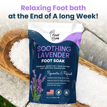 Soothing Lavender Foot Soak with Epsom Salt - Best Toenail Treatment, & Softens Calluses FOOT CUREUS supplements