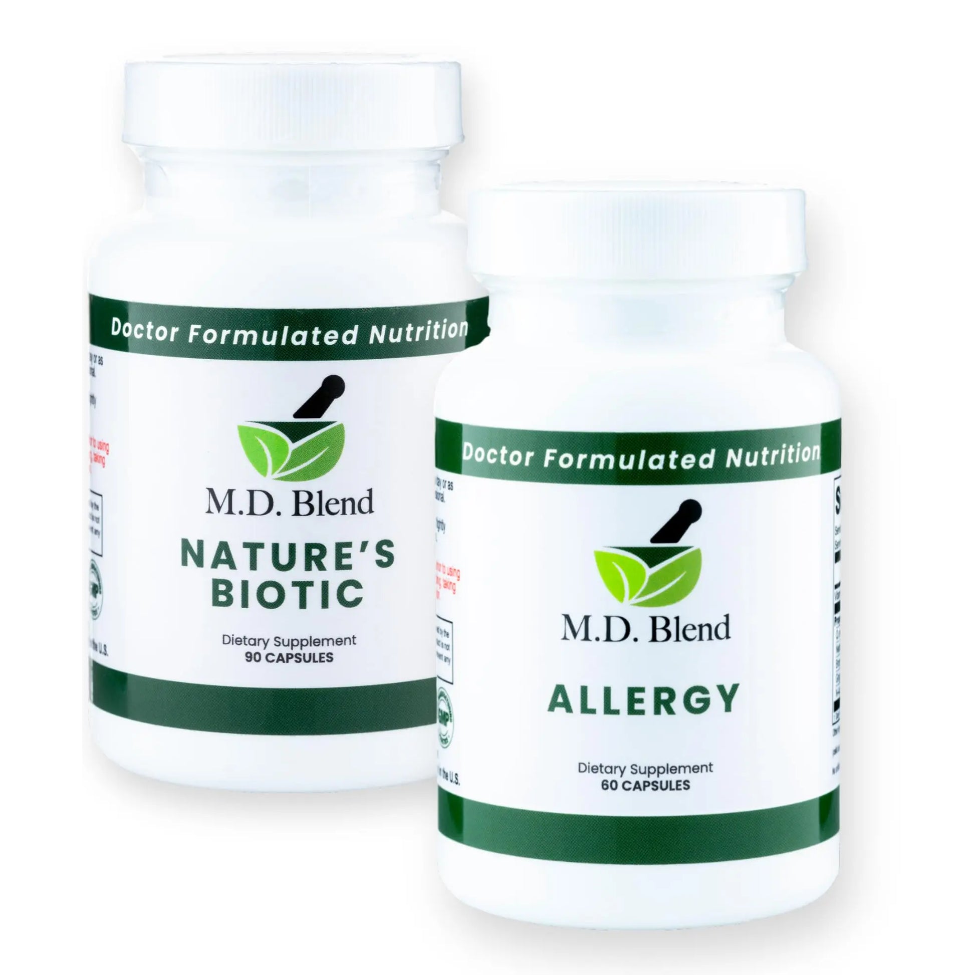 M.D. Blend Nature’s Biotic & Allergy Expert Bundle for Immune Support, Seasonal Allergy Relief, Respiratory Wellness, Quercetin and Bromelain, NAC Nettle Root Vitamins & Minerals Plant-Based Capsules M.D. BlendAu supplements