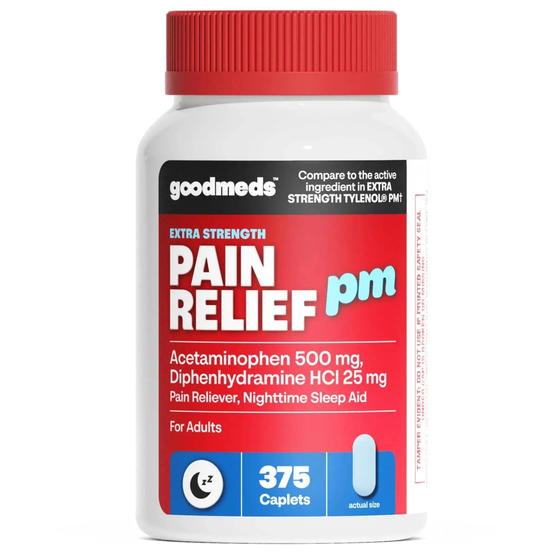 GoodMeds Compare to Tylenol PM PM Pain Reliever & Sleep Aid, Generic Acetaminophen 500mg, Fast-Acting, Extra Strength for Headaches, Migraines, Aches | Non-Habit Forming (375 Count) GoodMedsAu supplements