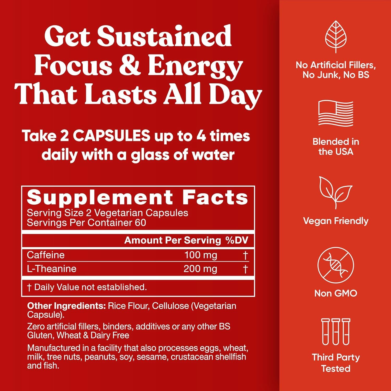 Eu Natural Elite Caffeine Pills with L-Theanine - 100mg Caffeine + 200mg L-Theanine - Jitter-Free Focused Energy & Clean Nootropic Stack - 240 Soft Capsules Eu NaturalAu supplements
