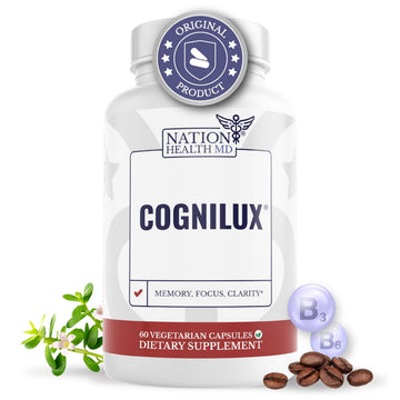 NATION HEALTH MD Cognilux - Brain Supplements for Memory and Focus - Nootropic Focus Supplement with Niacin, Vitamin B6, GABA and More - Memory Supplement for Brain, Brain Health NATION HEALTH MDAu supplements