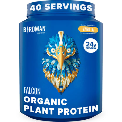 BIRDMAN Falcon Vegan Protein Powder Organic, Stevia & Sugar Free, Plant Based Protein BIRDMANUS supplements