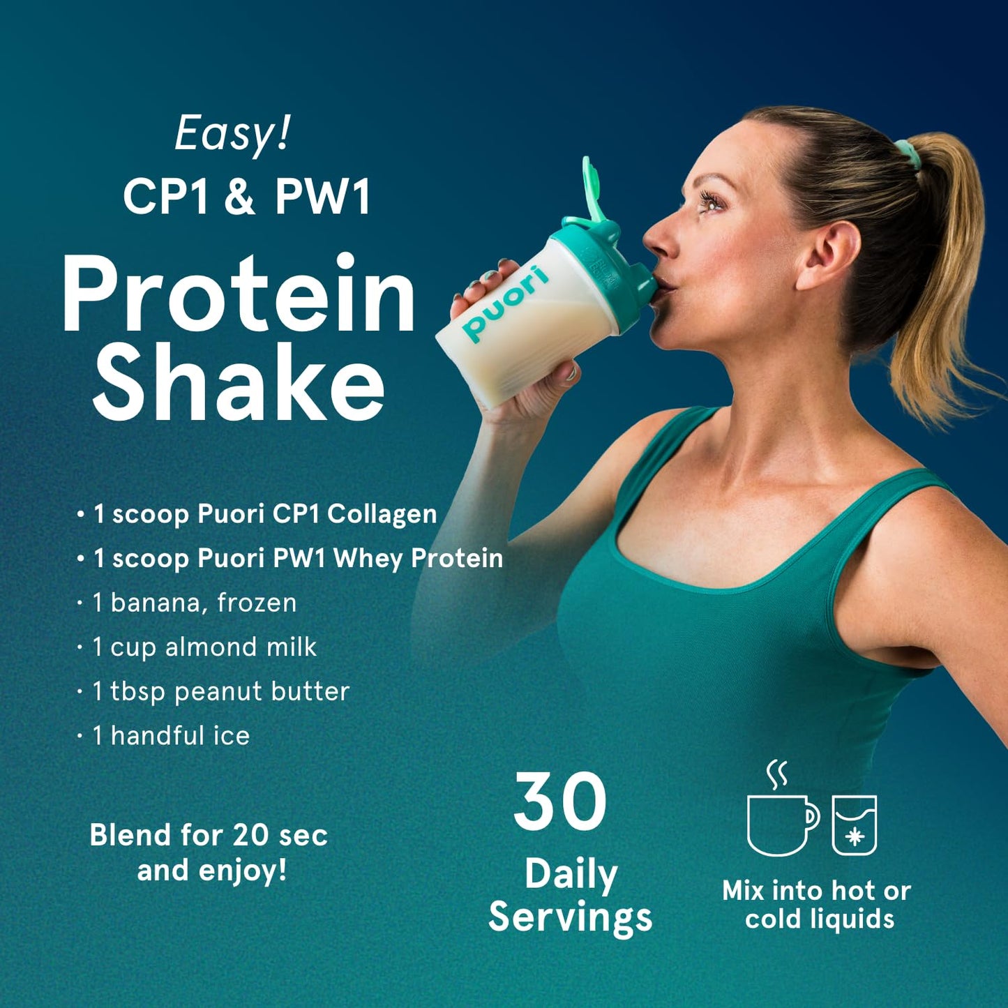 Puori CP1 Pure Collagen Hydrolysed Peptides 300g (30 Servings) PuoriUS supplements