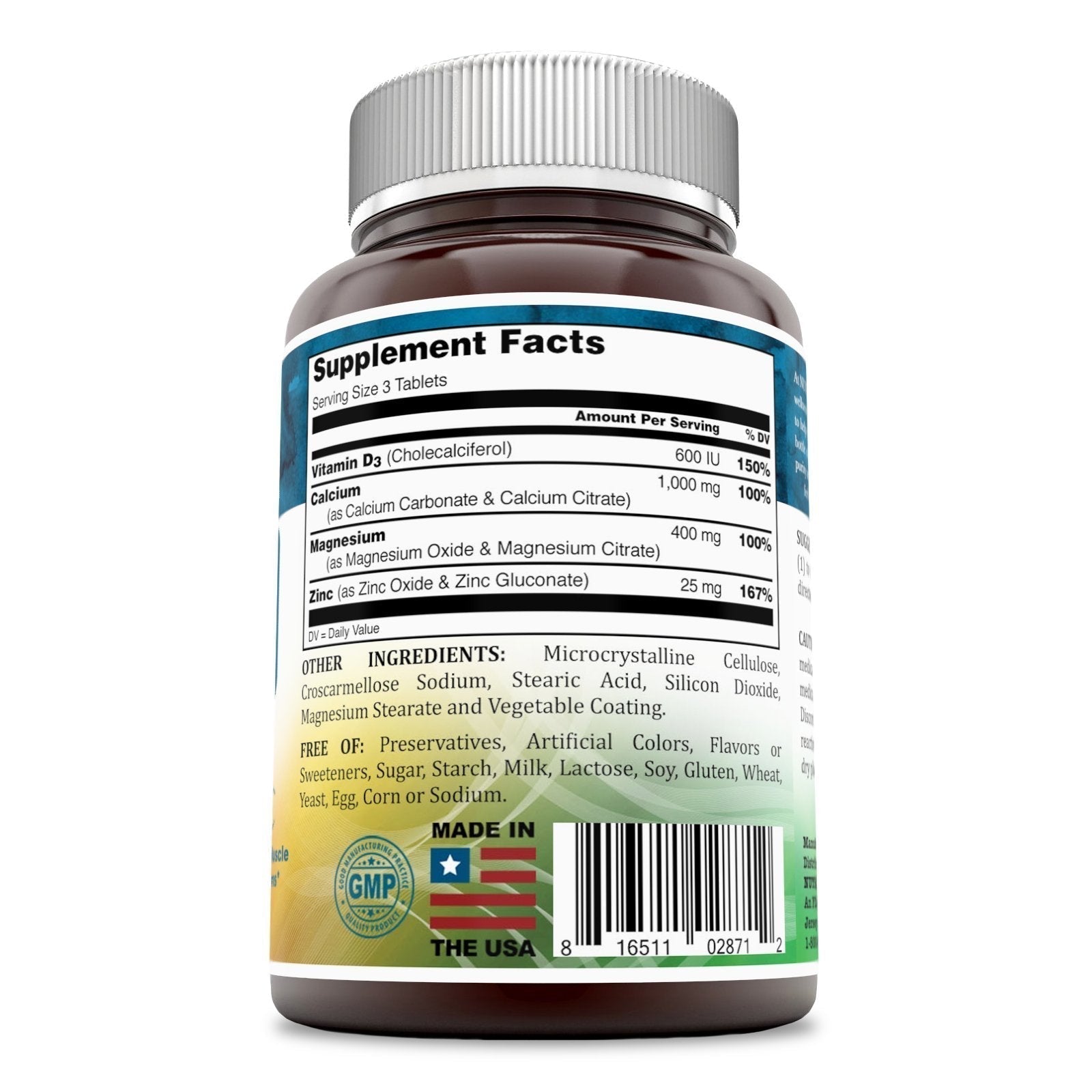 Nutri Essentials Calcium Magnesium Zinc + Vitamin D3 Tablets- Promotes Strong Bones & Teeth, Support Nerve & Muscle Function* (300 Count) Nutri EssentialsAu supplements