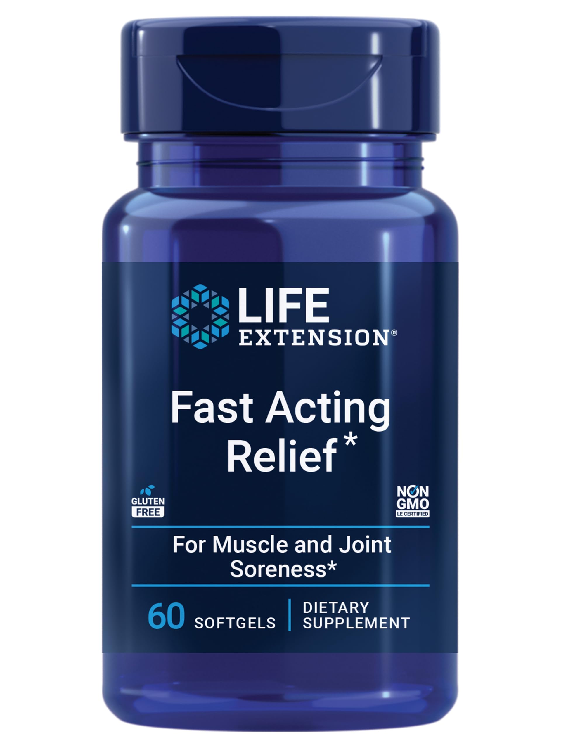 Life Extension Fast Acting Relief, Black Sesame Seeds, Turmeric, Boswellia, Joint Support Supplement, Quick Relief for discomfort in Bones, Joints & Muscles, Gluten-Free, Non-GMO, 60 softgels Life ExtensionAu supplements