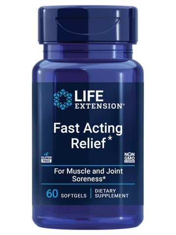 Life Extension Fast Acting Relief, Black Sesame Seeds, Turmeric, Boswellia, Joint Support Supplement, Quick Relief for discomfort in Bones, Joints & Muscles, Gluten-Free, Non-GMO, 60 softgels Life ExtensionAu supplements