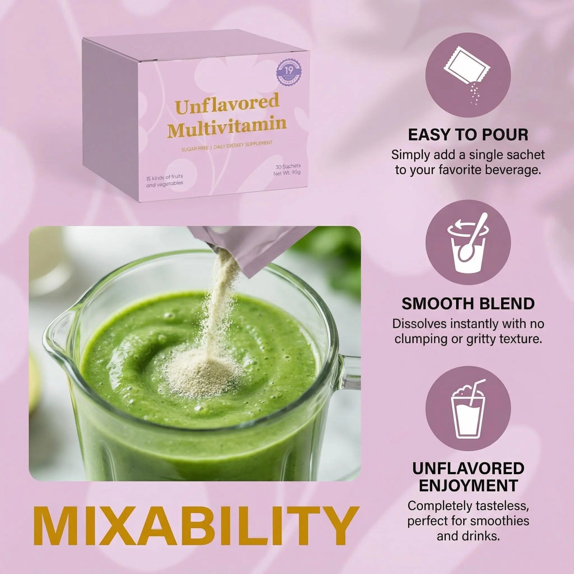 Unflavored Vitamin Powder, Multivitamin Powder Supplement with 19 Vitamins & Minerals + 15 Fruit & Veggie Blend, Supports Healthy Growth PRCYZOAu supplements