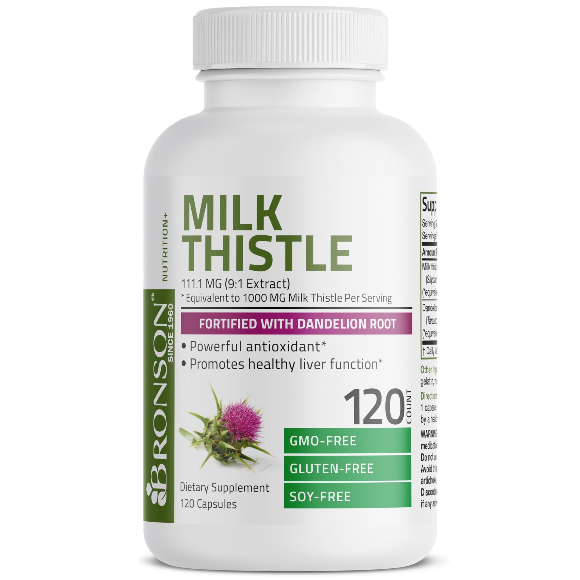 Bronson Milk Thistle Silymarin Marianum & Dandelion Root Liver Health Support BronsonAu supplements