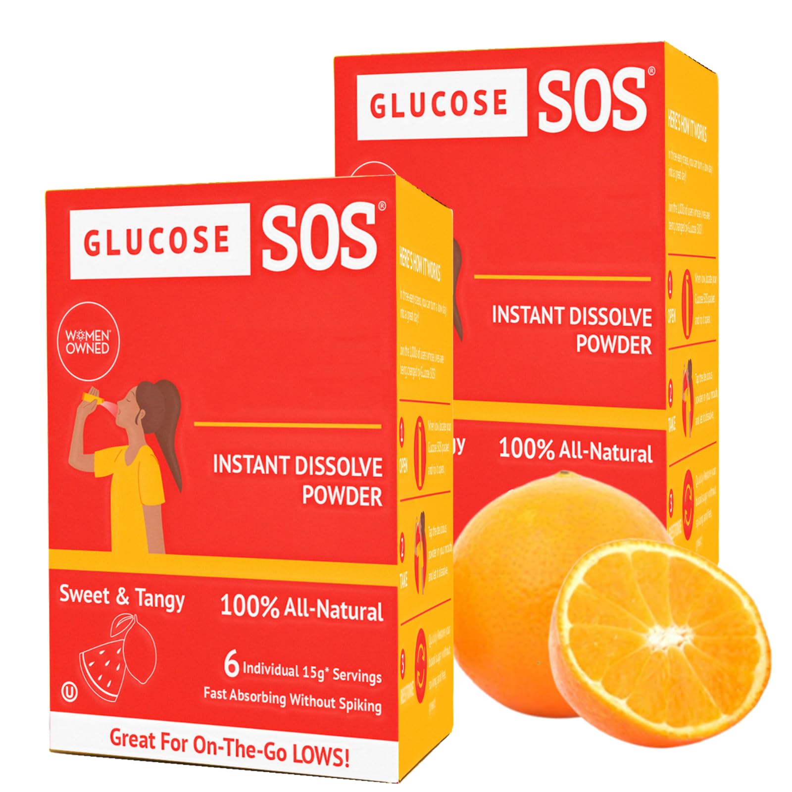 Glucose SOS Glucose Powder Packets with Natural Dextrose, Fast-Absorption That Instantly Dissolves in Your Mouth with No Water Needed, Sweet & Tangy 12 Servings Glucose SOSAu supplements