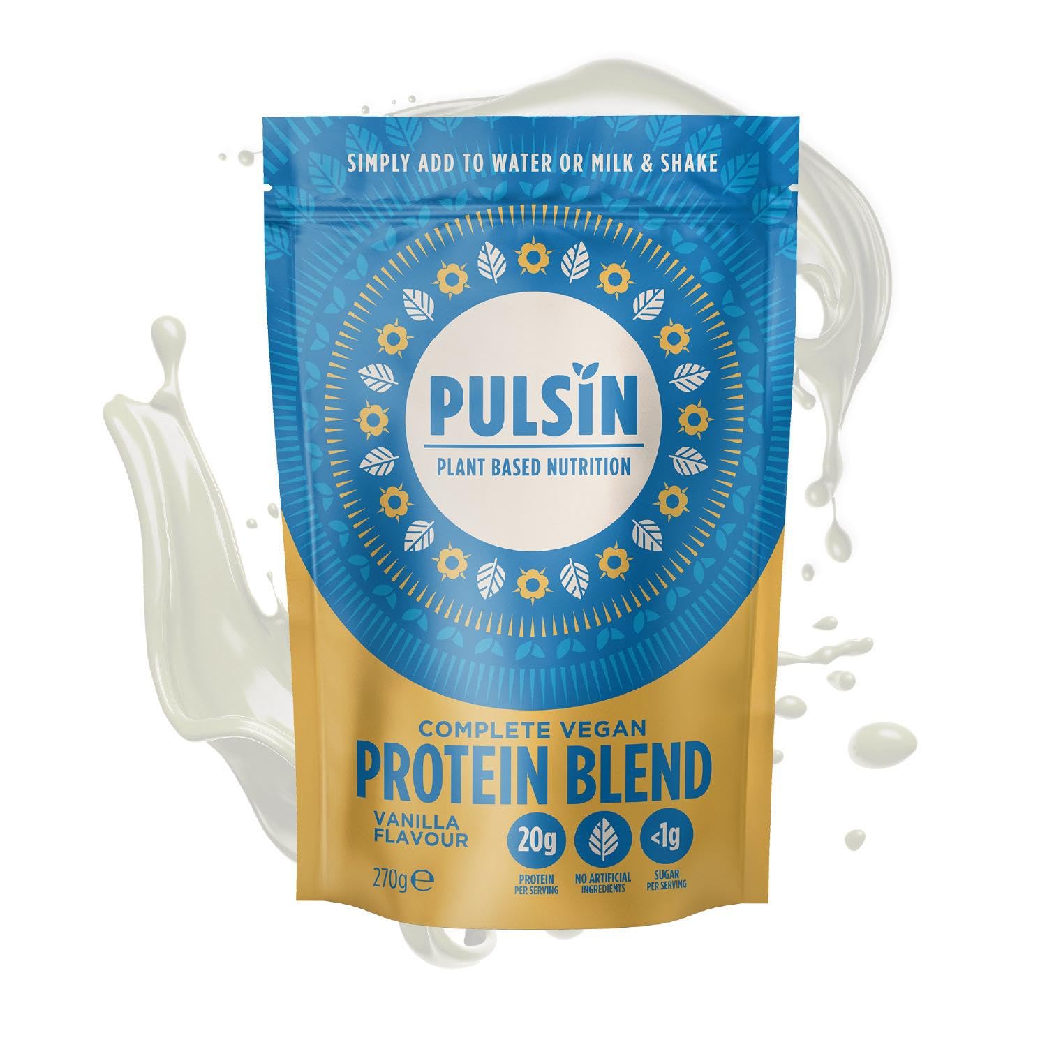 Pulsin plant based nutrition,Complete vegan protein blend,Vanilla flavour 270 g PulsinAu supplements