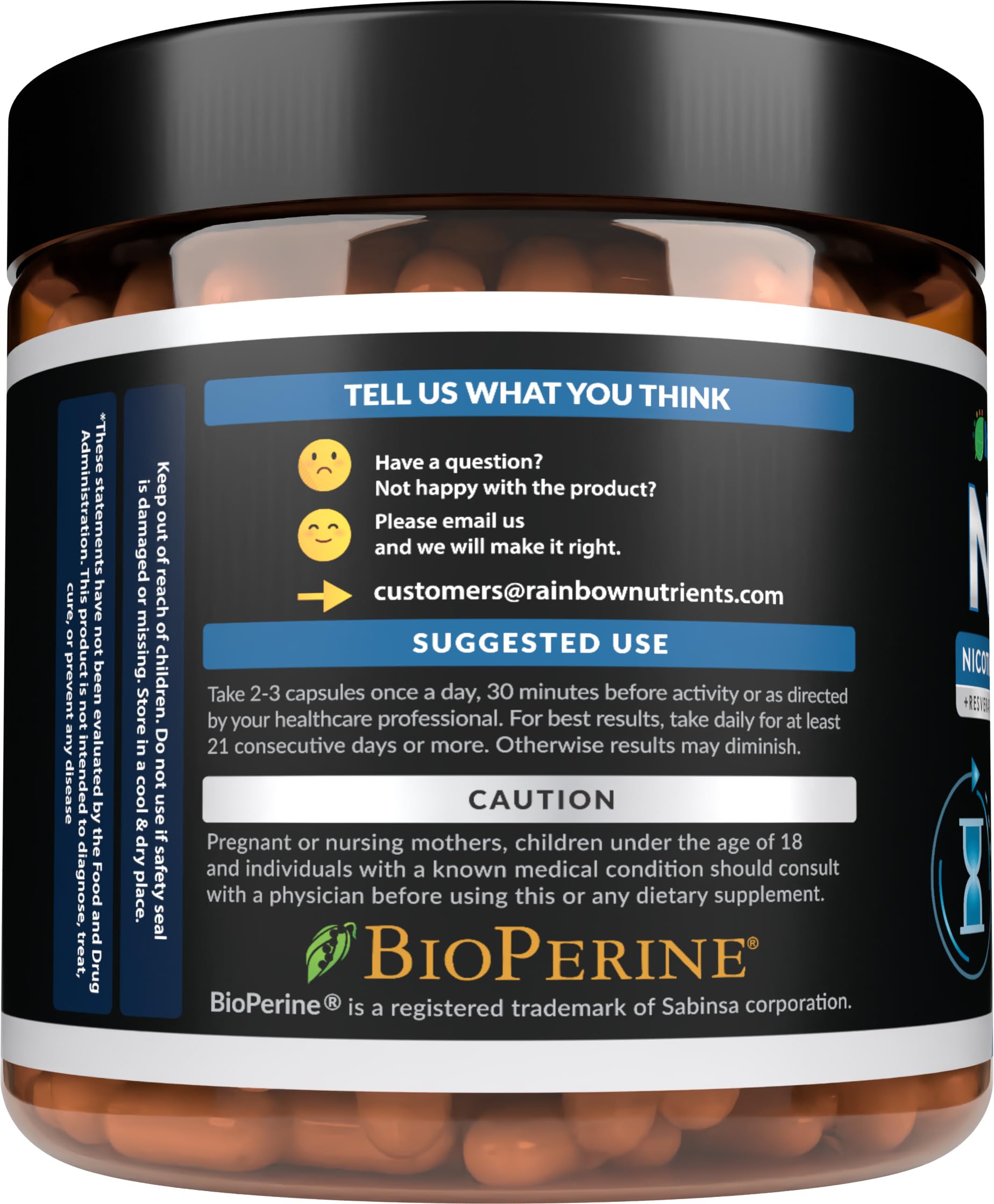 2010 MG NAD+ Supplement- Nicotinamide Riboside, Resveratrol, Quercetin & BioPerine® (High Absorption)- Natural NAD Booster for Anti-Aging, Cellular Energy, Skin- For Women & Men- 90 V Capsules Rainbow Nutrients, LLCAu supplements