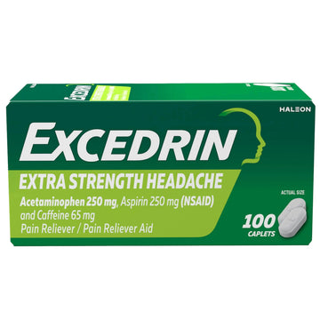 Excedrin Extra Strength Pain Relief Caplets – Headache Relief – 100 Count ExcedrinAu supplements