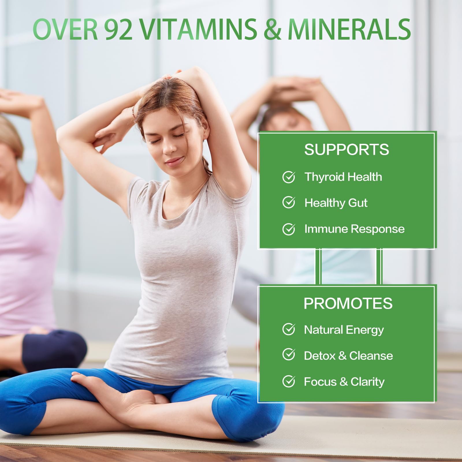 VPKIN Organic Sea Moss Capsules with Bladderwrack,Burdock Root and Black Pepper Extract-Irish SeaMoss Pills 2000mg-Promotes Immune System,Thyroid Support(120 Capsules) VPKINAu supplements