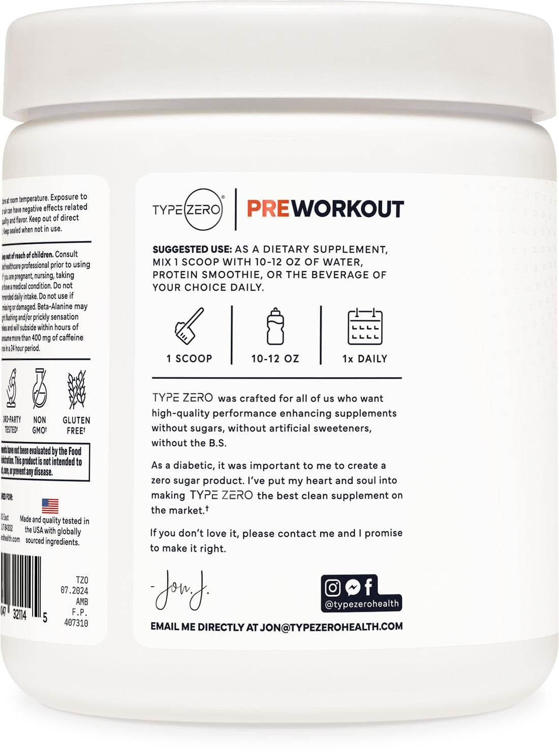 Type Zero AminoBurn - Natural Pre Workout + BCAA (Peach Mango | 30serv) Sugar Free BCAAs Amino Acids Supplement Keto and Amino Preworkout and Post Workout Drink Type ZeroUS supplements