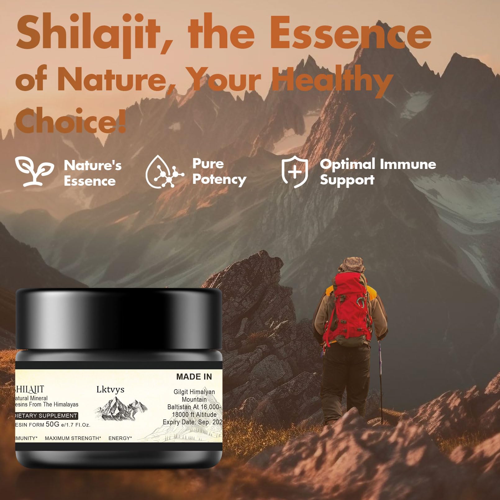 Shilajit Pure Himalayan Organic - Pure Original Shilajit, 50g(Large Volume), Enriched LktvysUS supplements