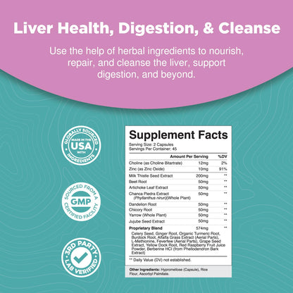 Liver Cleanse Detox & Repair Formula - Herbal Liver Support Supplement Natures CraftUS supplements