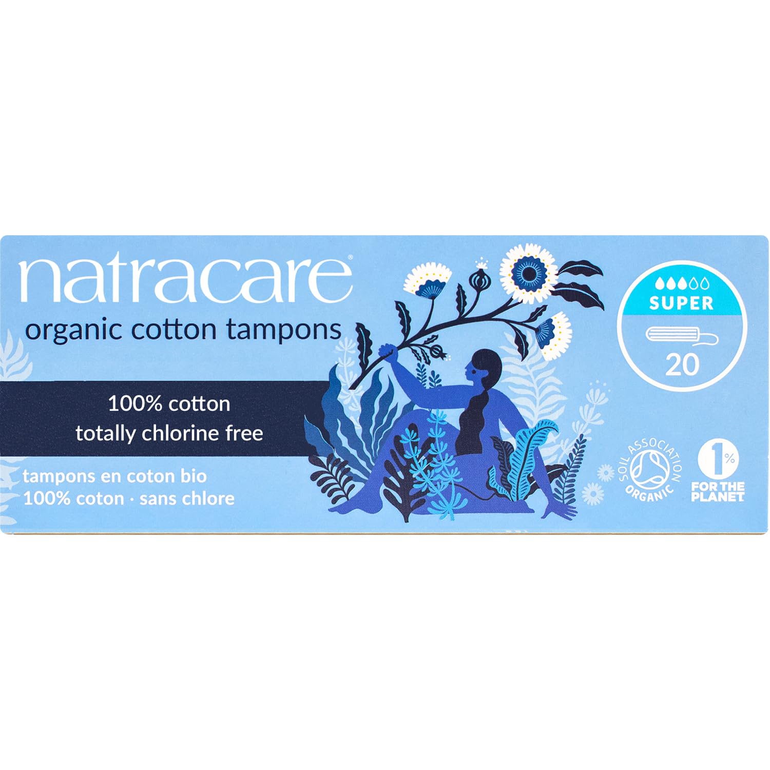 Natracare 2000 Organic All Cotton Non-Applicator Tampons 20 Count NATRACAREAu supplements