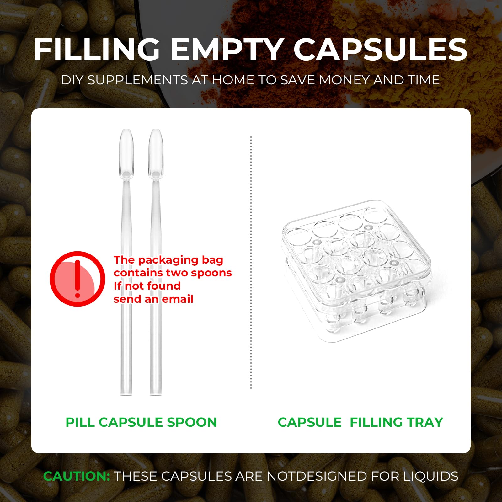 Angtai JN Vegan Empty Pill Capsules Size 2 Plant Based Clear (100 Count) Gluten Free, Non-GMO, Halal Certified Caps Filling Kit with 2 Spoons for Vegetarian DIY Your Own Supplements Angtai JNAu supplements