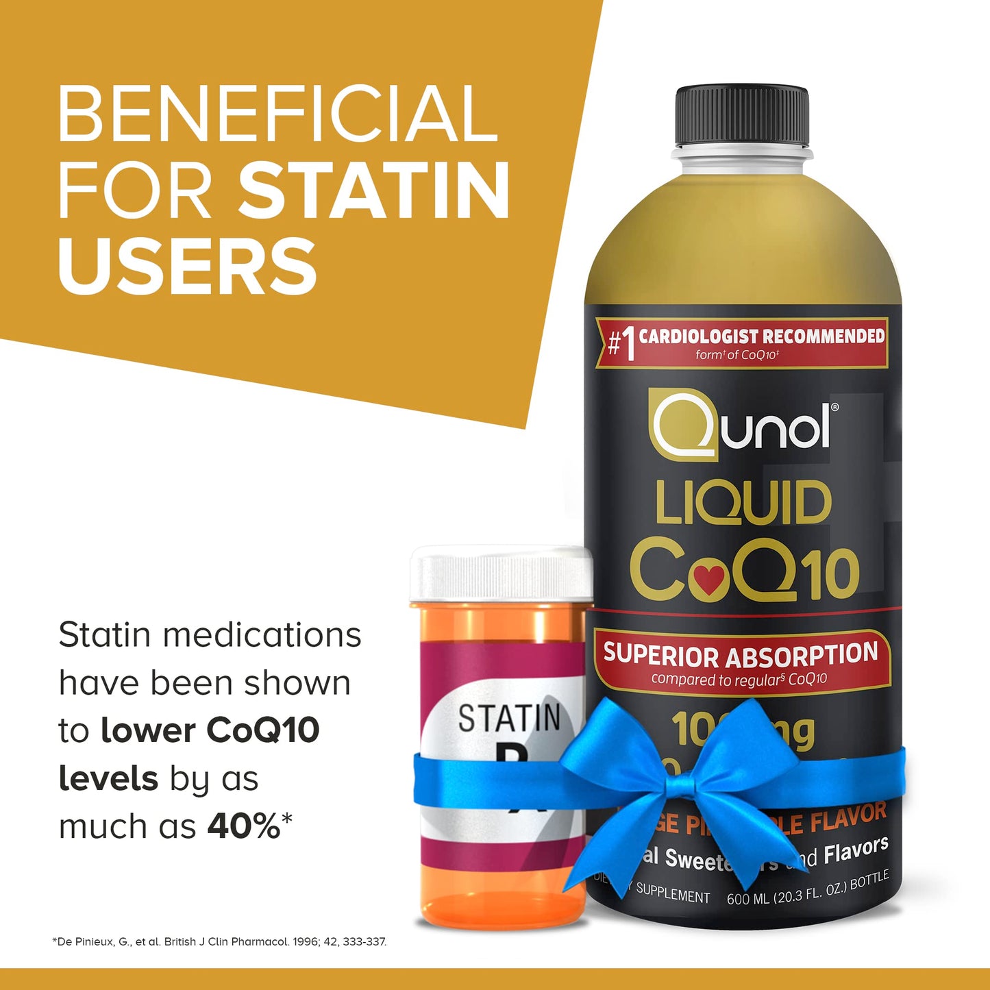 Qunol Liquid CoQ10 100mg, Superior Absorption Natural Supplement Form of Coenzyme QunolUS supplements