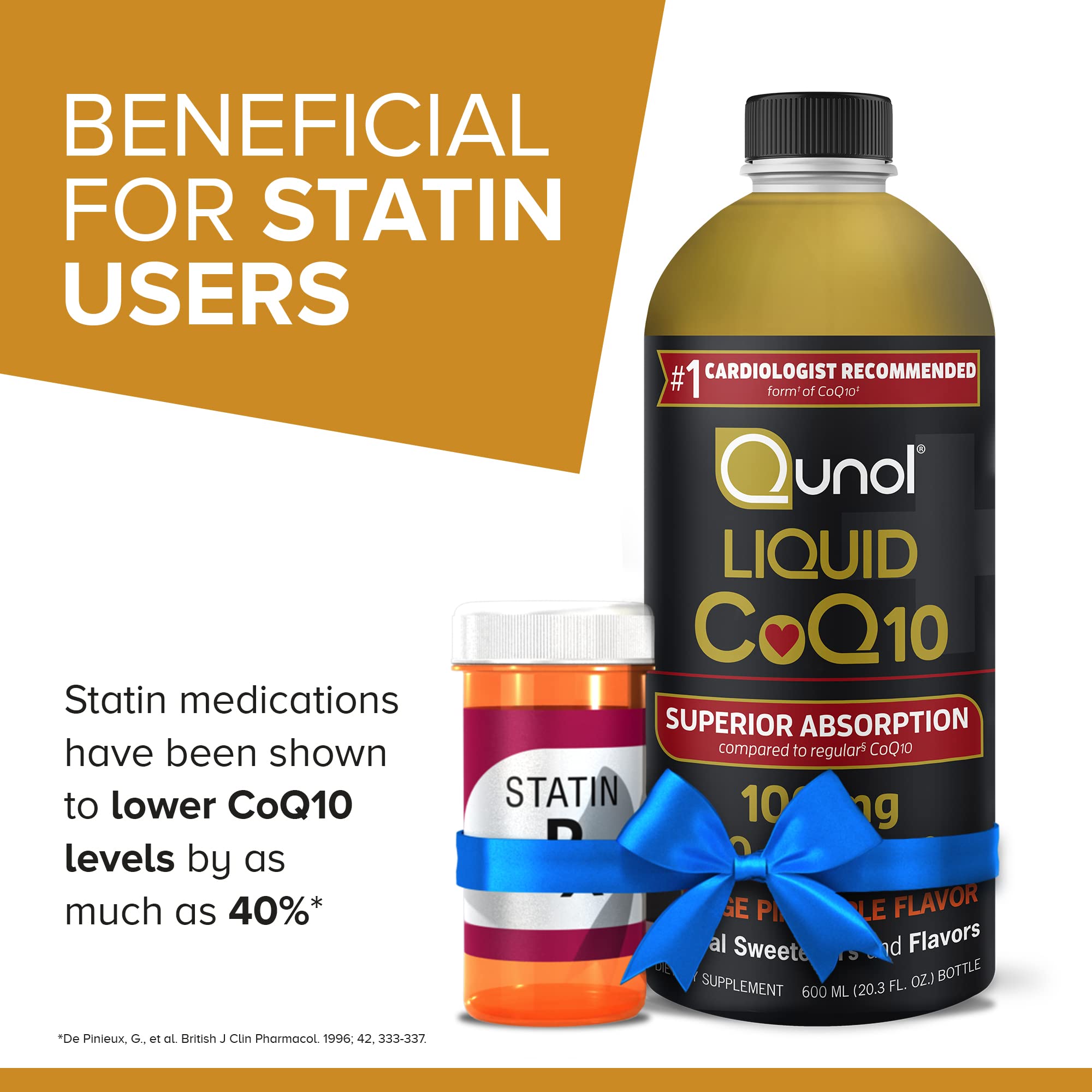 Qunol Liquid CoQ10 100mg, Superior Absorption Natural Supplement Form of Coenzyme QunolUS supplements