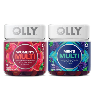 OLLY Women’s Perfect Multi and Men’s Perfect Multi Starter Pack Bundle, Vitamins A, D, C, E, Gummy Multivitamins, 90 Day Supply OLLYAu supplements