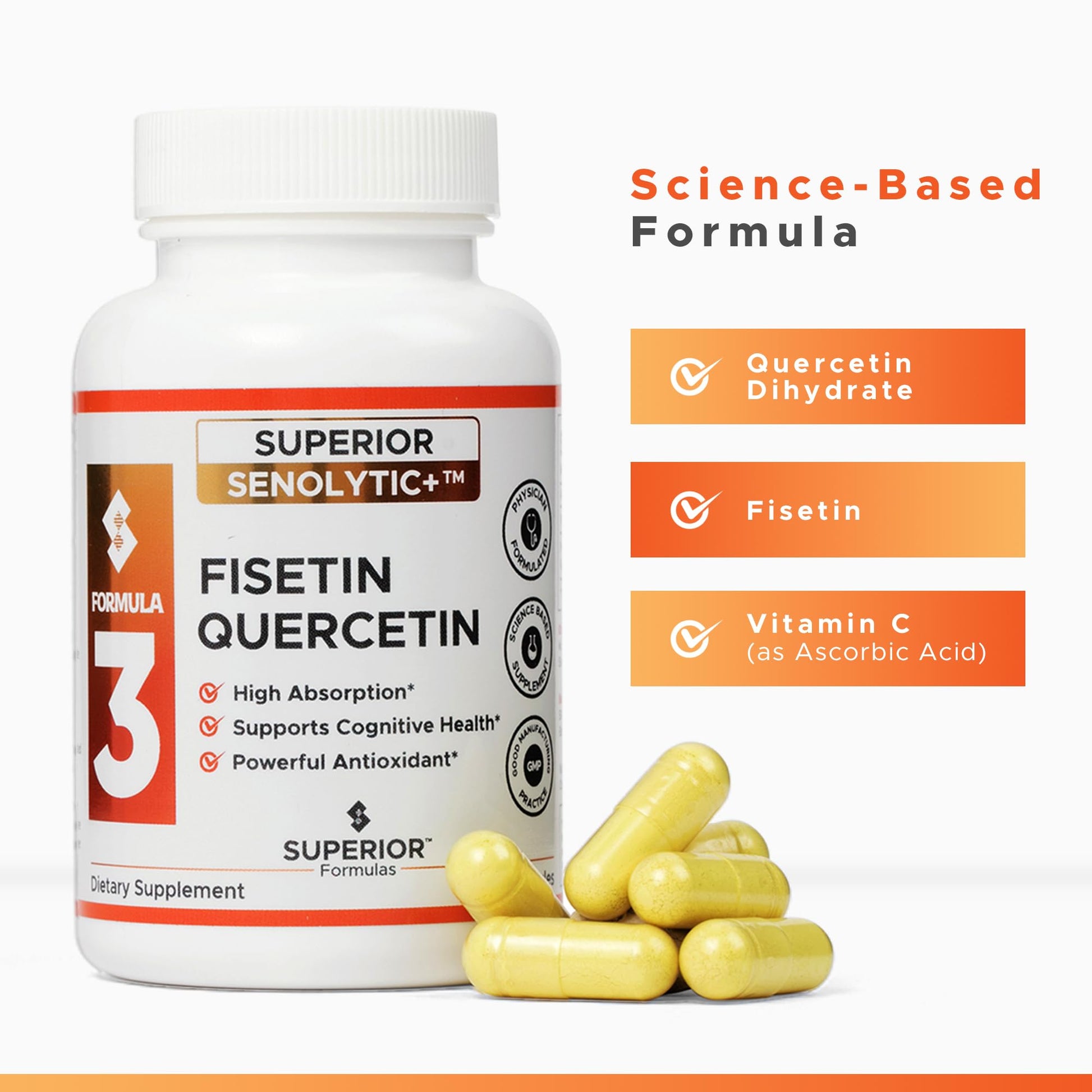 Superior Formulas | Superior SENOLYTIC+ | Fisetin-Quercetin Complex | Physician-Formulated and Science-Based Supplement for Adults 18+ | Promotes Cellular Repair | Boosts Longevity & Healthspan Superior Formulas LLCAu supplements
