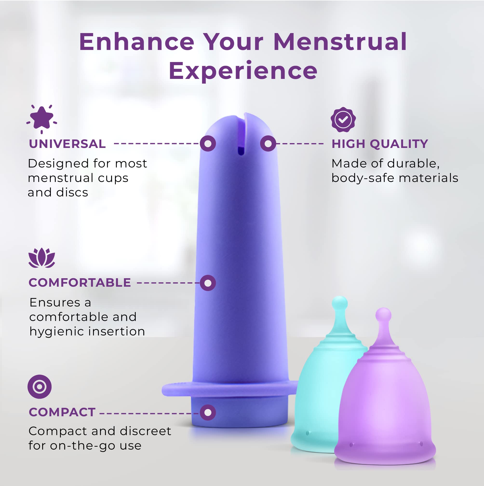 Ecoblossom Menstrual Cup Applicator Tool - Comfortable & Easy Insertion - Compatible EcoBlossomAu supplements