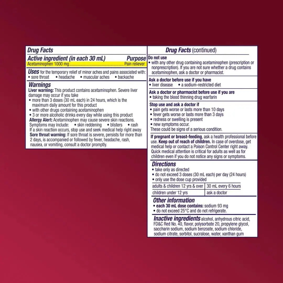 Vicks PainQuil Pain Relief Acetaminophen 1000mg Max Strength‡ Adult Pain Reliever Liquid 12oz, Backache Headache Relief, 1 Daytime Pain Reliever VicksAu supplements