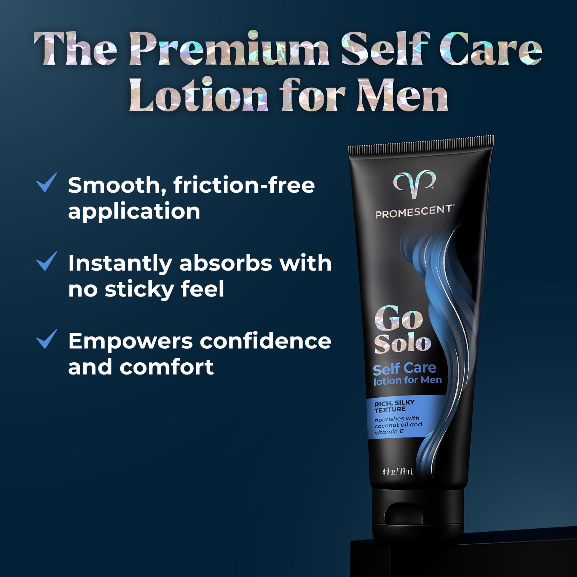 Promescent Go Solo Lotion for Men, Natural Unscented Moisturizing Ingredients with Coconut Oil and Sweet Almond Oil, Creamy Natural Texture, Fast-Absorbing, Made in the USA, 4 fl oz PromescentAu supplements
