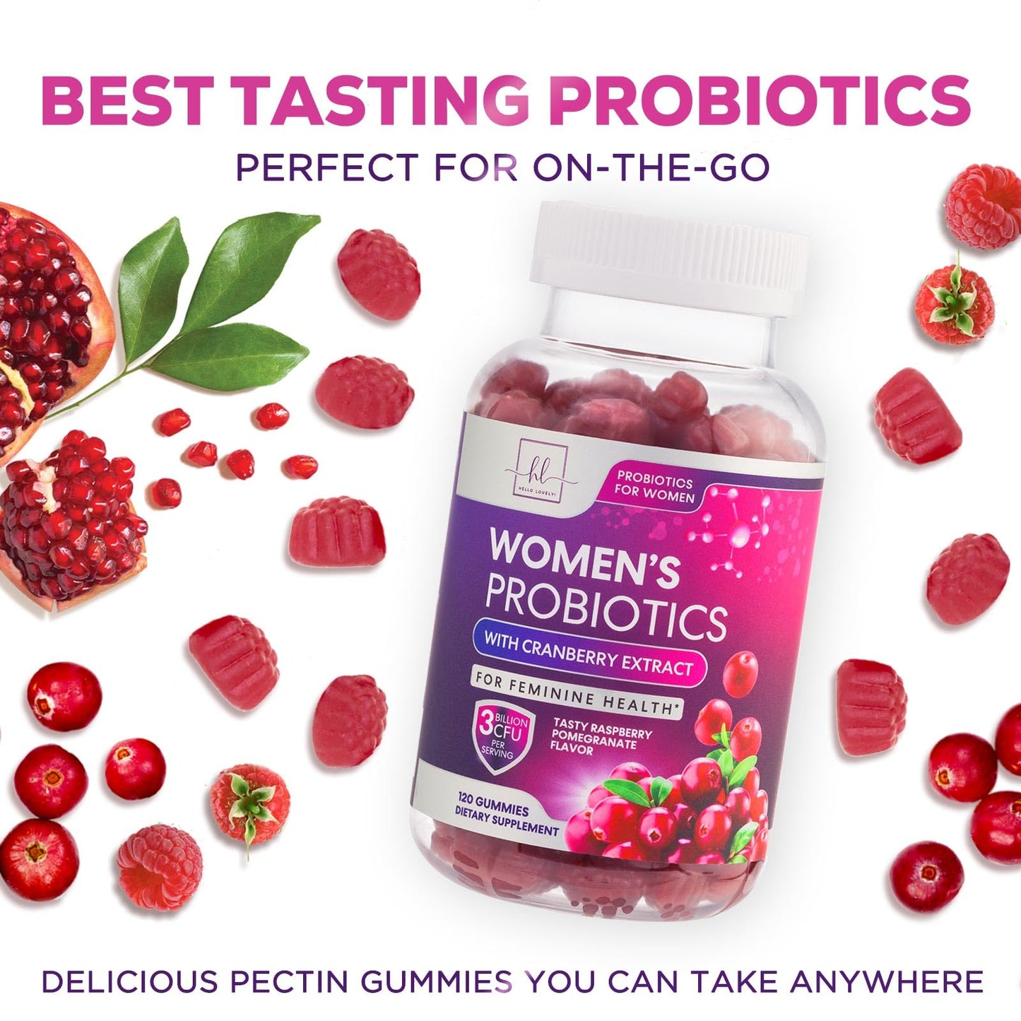 Probiotics for Women + Cranberry - 3 Billion CFU Guaranteed & 6 Vegan Strains for Women's Hello Lovely!US supplements