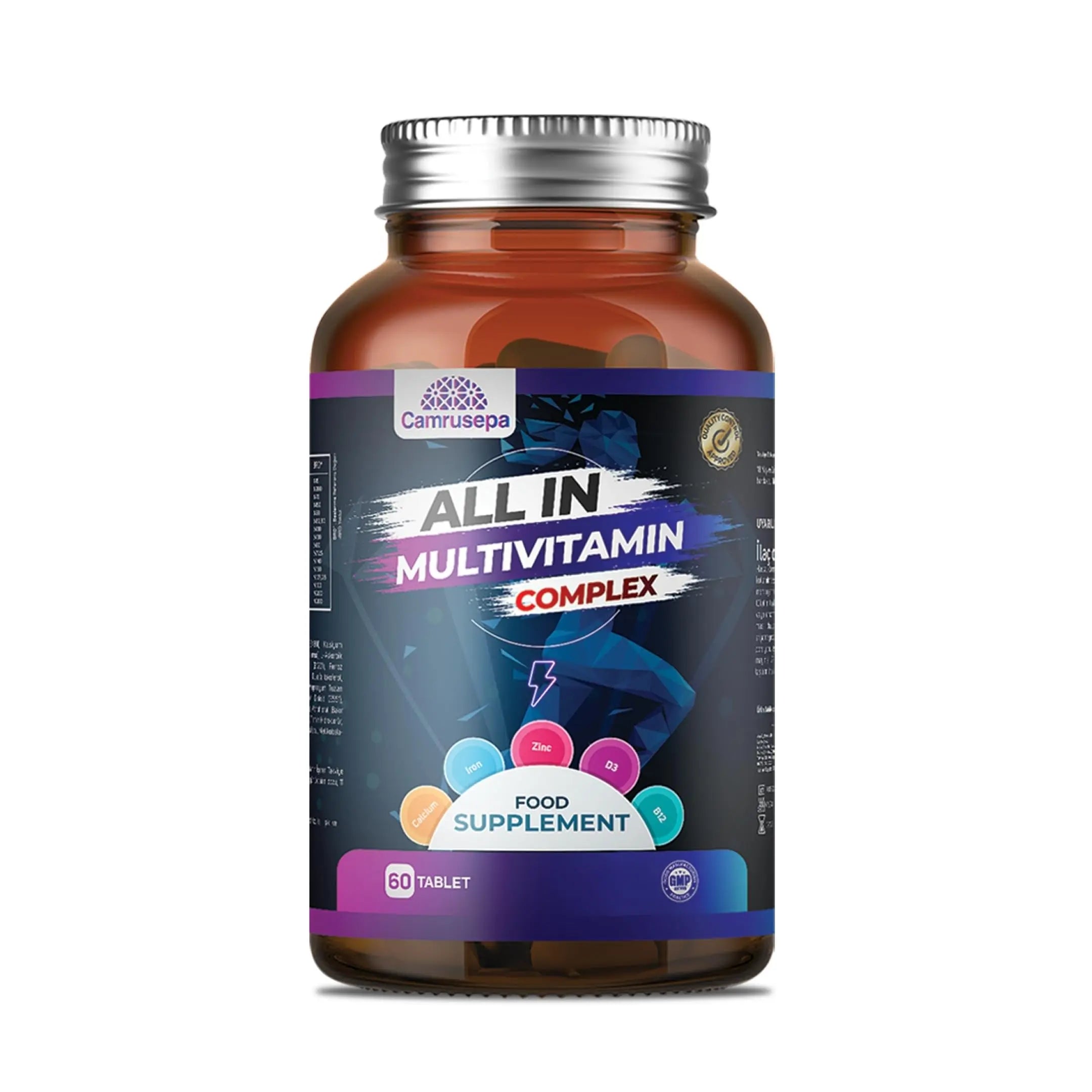 CAMRUSEPA All in Multivitamin Complex – Daily Tablet with Calcium, Iron, Zinc, Vitamin C, B Complex, D3, E, A & More – Complete Daily Nutritional Support for Adults CamrusepaAu supplements