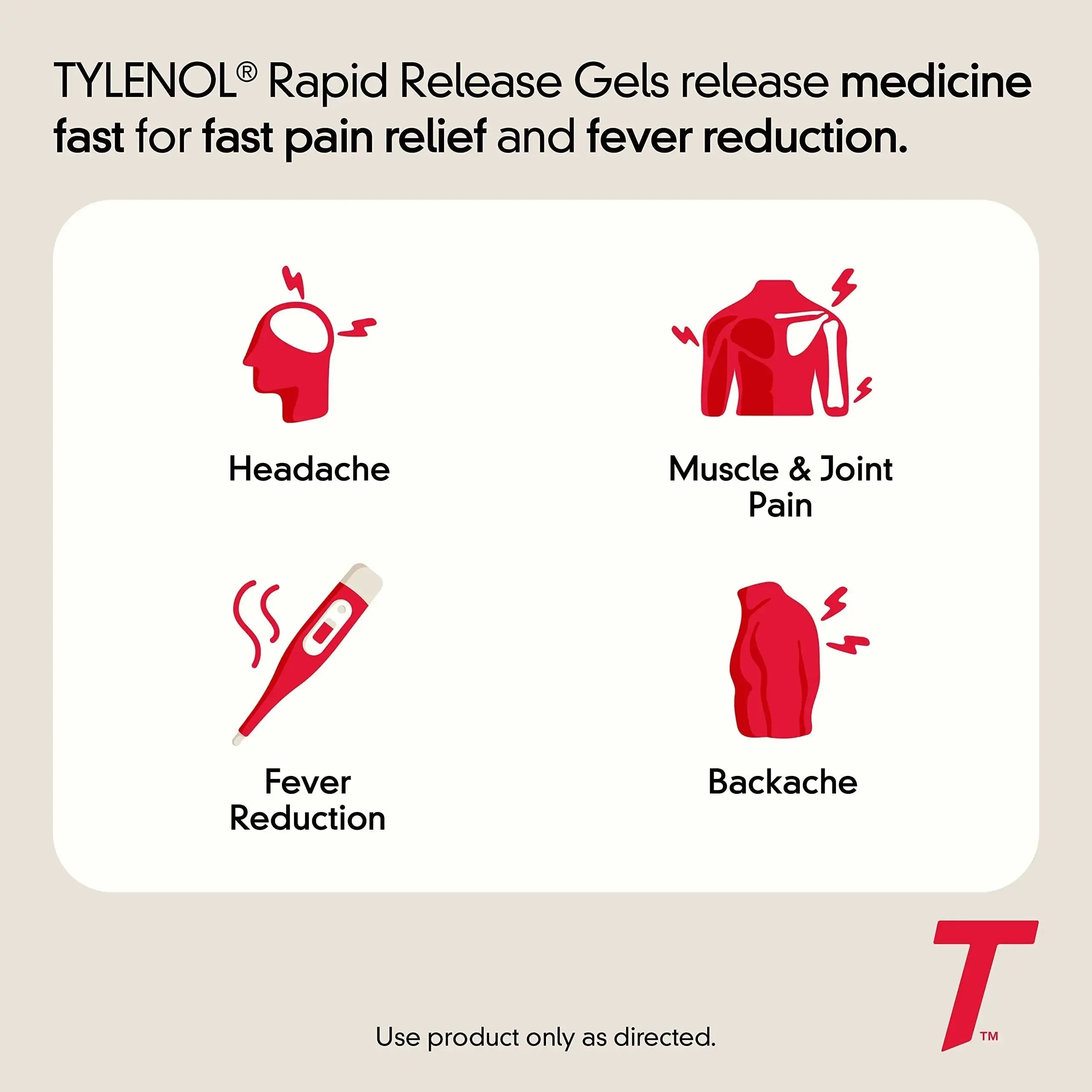 Tylenol Extra Strength Acetaminophen Rapid Release Gels, Fast, Strong Pain Relief, Fever Reducer Medicine, 500 mg Gelcaps with Laser‑Drilled Holes for Fast Release, Value Size, 225 Count TylenolAu supplements